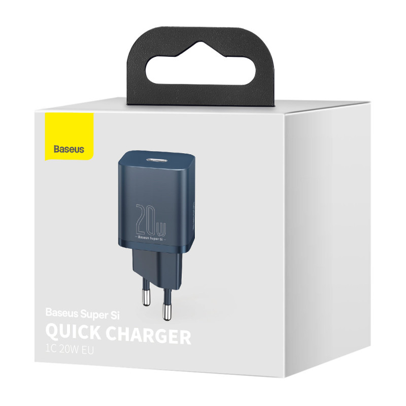 Super Si 1C greitas USB-C įkroviklis 20 W Power Delivery mėlynas