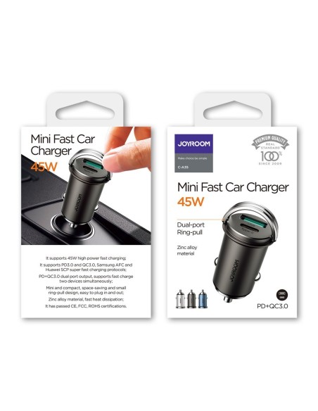 Greitas USB-C automobilinis įkroviklis USB 45W 5A PD QC 3.0 AFC SCP pilka
 
Greitas USB-C automobilinis įkroviklis USB 45W 5A PD QC 3.0 AFC SCP pilka