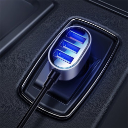 
Greitas automobilinis įkroviklis 5x USB 6.2A su ilgintuvu, juodas
