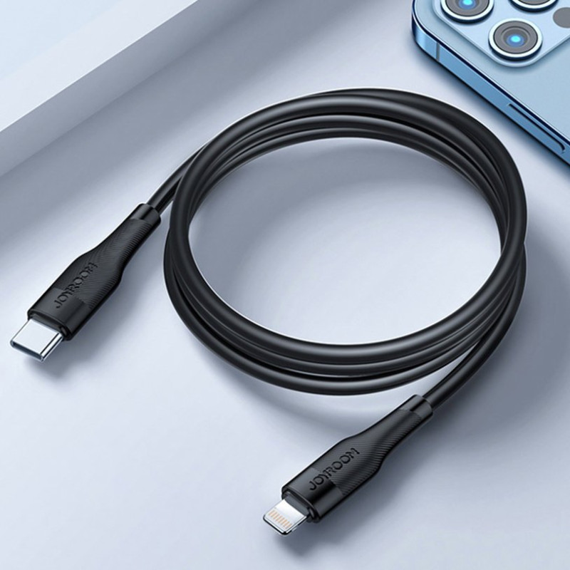 iPhone USB-C – Lightning PD 2.4A 20W 1.2m greito įkrovimo laidas, juodas