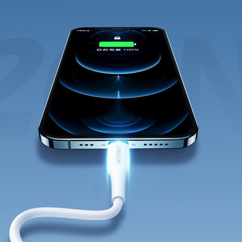 iPhone USB-C – Lightning PD 2.4A 20W 1.2m greito įkrovimo laidas, juodas