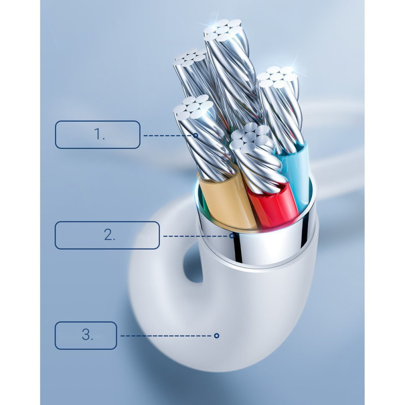 iPhone USB-C – Lightning PD 2.4A 20W 1.2m greito įkrovimo laidas, juodas