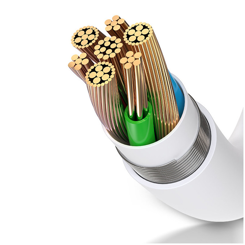 Adapterio ausinių skirstytuvas iPhone Lightning – Lightning 3,5 mm mini lizdas baltas