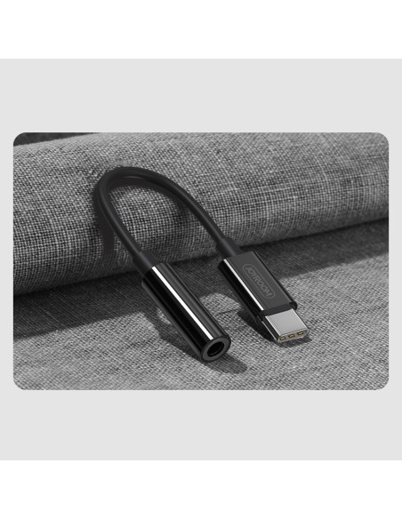 
Ausinių adapteris 3,5 mm mini lizdas - USB-C kištukas, juodas
