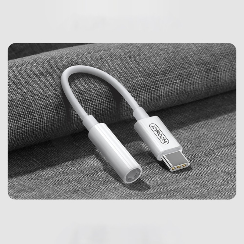 
Ausinių adapteris 3,5 mm mini lizdas - USB-C kištukas, baltas
