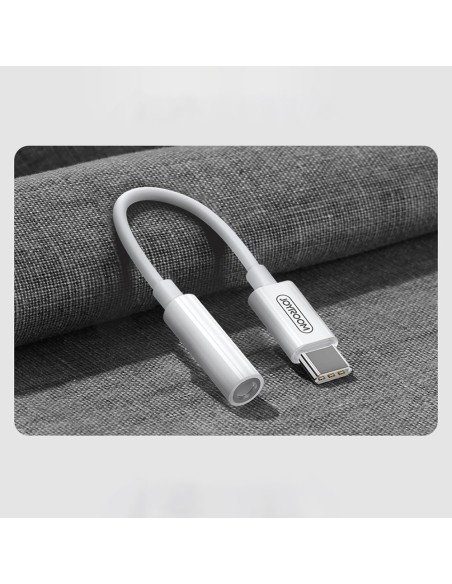 
Ausinių adapteris 3,5 mm mini lizdas - USB-C kištukas, baltas
