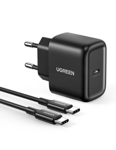 
USB-C 25W PD telefono įkroviklis + 2m juodas USB-C laidas
