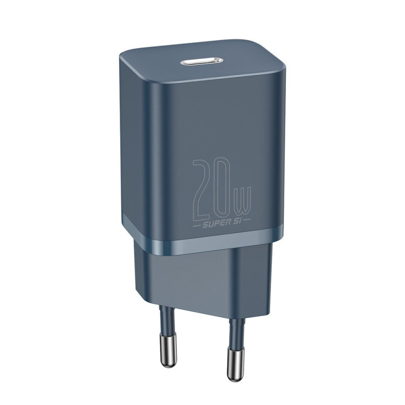 Super Si 1C greitas USB-C 20W PD įkroviklis + iPhone Lightning laidas 1m mėlynas