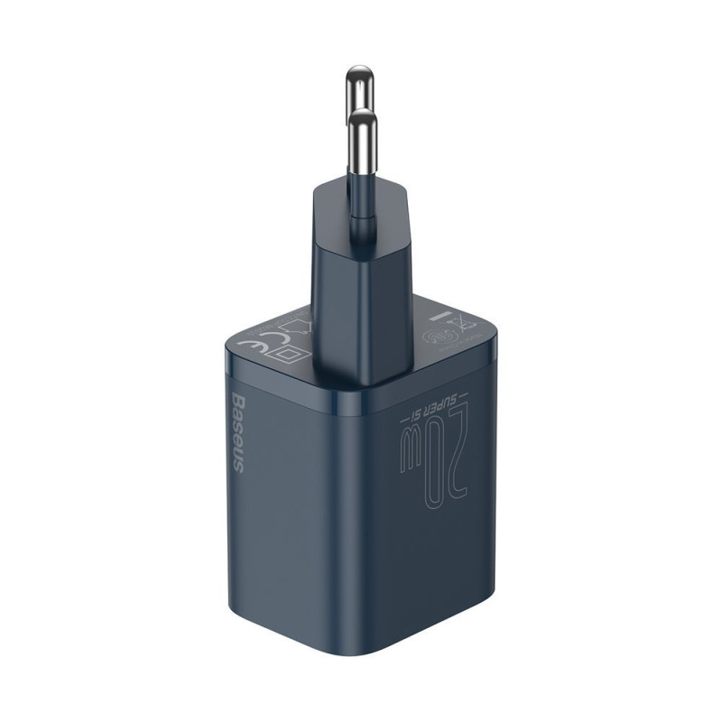 Super Si 1C greitas USB-C 20W PD įkroviklis + iPhone Lightning laidas 1m mėlynas
