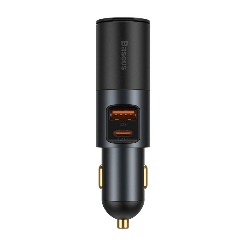 
USB automobilinis įkroviklis USB-C cigarečių degiklio lizdas QC PD Share Together pilka
