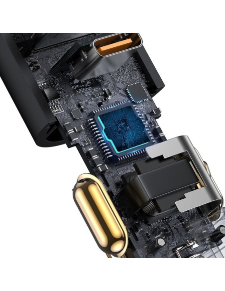 
USB automobilinis įkroviklis USB-C cigarečių degiklio lizdas QC PD Share Together pilka
