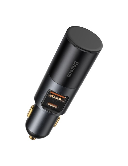 
USB automobilinis įkroviklis USB-C cigarečių degiklio lizdas QC PD Share Together pilka
