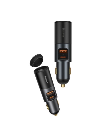 
USB automobilinis įkroviklis USB-C cigarečių degiklio lizdas QC PD Share Together pilka
