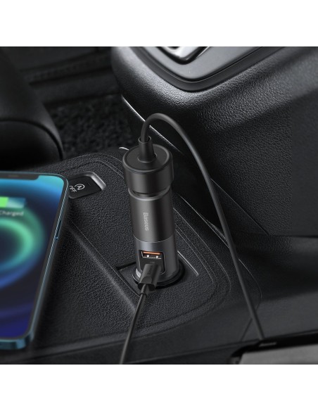 
USB automobilinis įkroviklis USB-C cigarečių degiklio lizdas QC PD Share Together pilka
