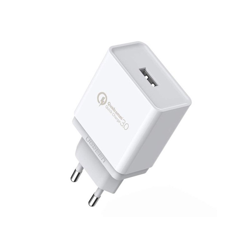 
Quick Charge 3.0 18W 3A USB baltas greitas įkroviklis
