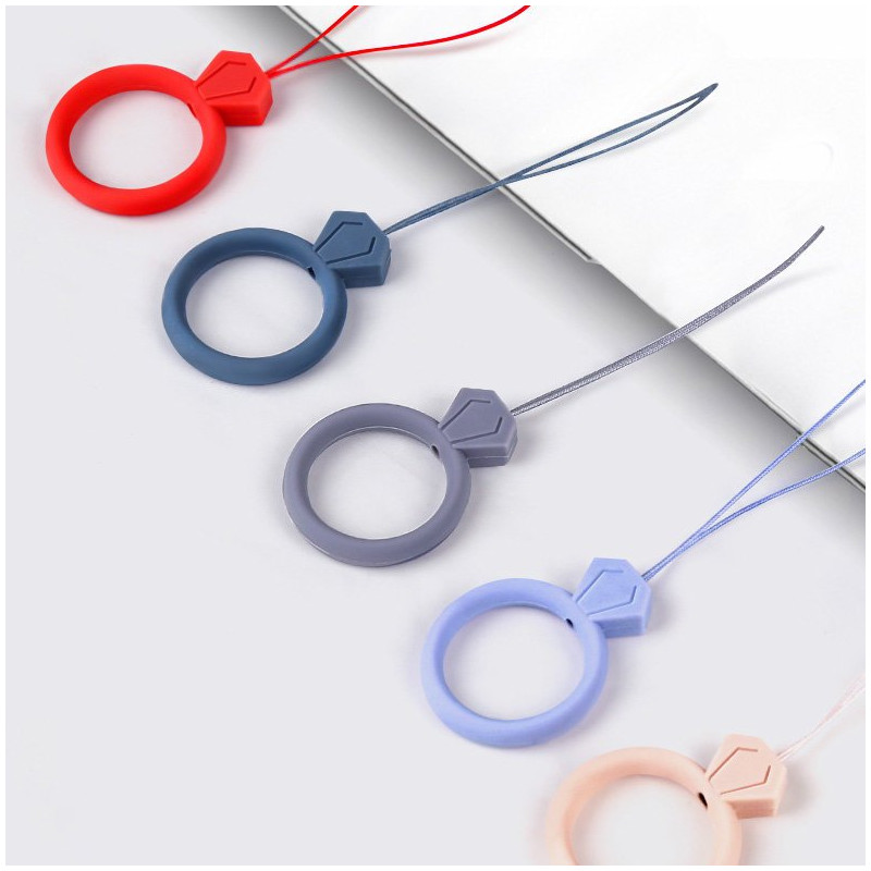 Silikono telefono dirželis, deimantinis žiedas, mėtinis piršto pakabukas