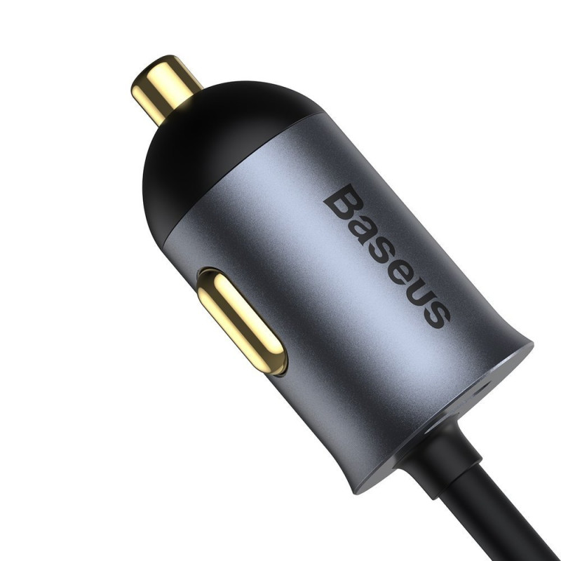 Share Together automobilinis įkroviklis 2x USB 2x USB-C 120W PPS QC PD pilka