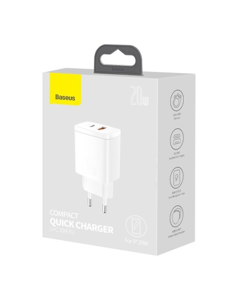 Kompaktiškas USB greitas įkroviklis USB-C 20W 3A PD QC 3.0 baltas
 
Kompaktiškas USB greitas įkroviklis USB-C 20W 3A PD QC 3.0 baltas