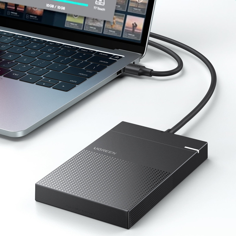 2,5 colio HDD SSD kietojo disko korpusas su 1,5 Gbps USB laidu, juodas