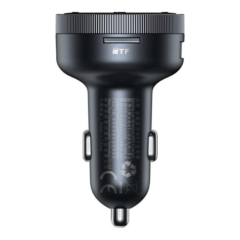 FM siųstuvas, MP3 grotuvas, LED automobilinis įkroviklis, 2x USB, Bluetooth, juoda