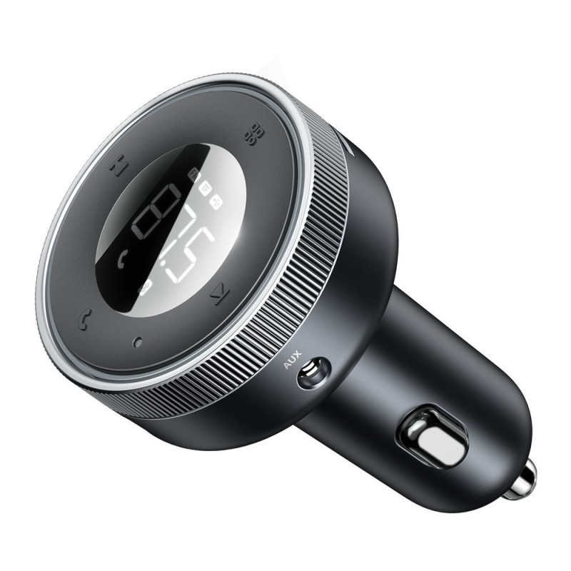 FM siųstuvas, MP3 grotuvas, LED automobilinis įkroviklis, 2x USB, Bluetooth, juoda