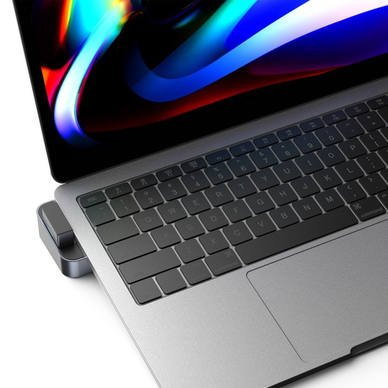 Daugiafunkcis HUB stovas skirtas MacBook Pro USB-C USB 3.0 RJ45 HDMI Thunderbolt pilka