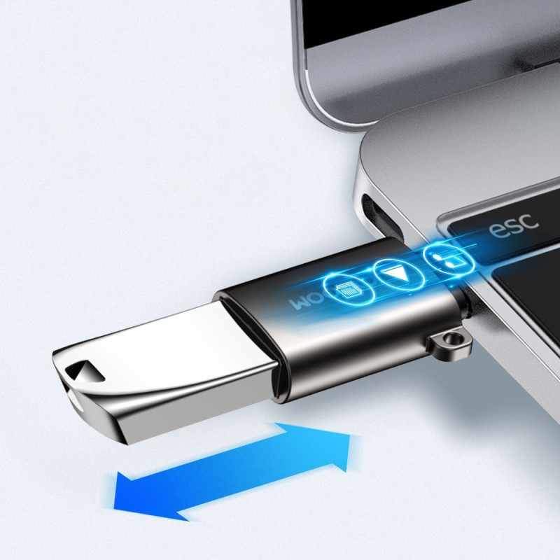USB 3.2 Gen 1 vyriškas USB-C adapteris, juodas
