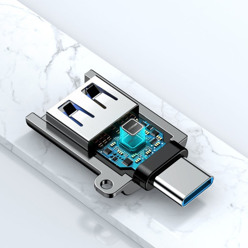 USB 3.2 Gen 1 vyriškas USB-C adapteris, juodas