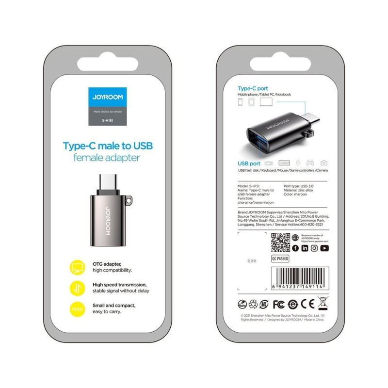 USB 3.2 Gen 1 vyriškas USB-C adapteris, juodas