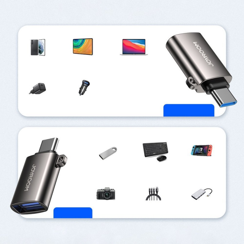 USB 3.2 Gen 1 vyriškas USB-C adapteris, juodas