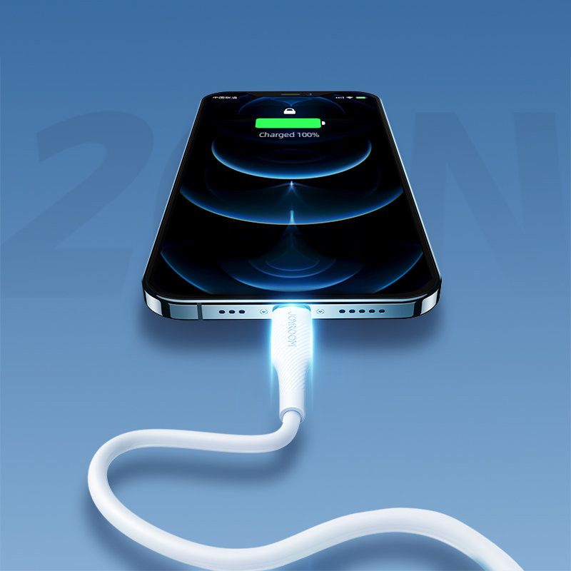 „iPhone“ USB-C laidas – „Lightning Power Delivery“ 20 W 2,4 A 0,25 m baltas