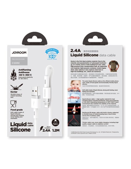 
USB laidas – USB-C 2.4A 1.2 m baltas
