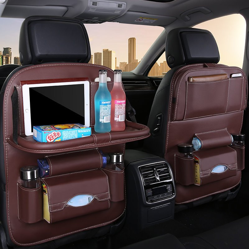 Automobilinis laikiklis foteliui, sėdynė su lentyna, mini staliukas automobiliui, juodas