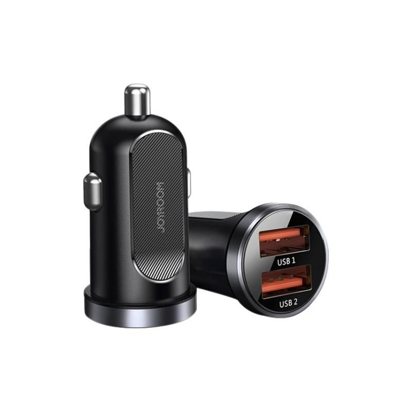 
Mini greitas automobilinis įkroviklis 2x USB 30W QC SCP PD AFC juodas
