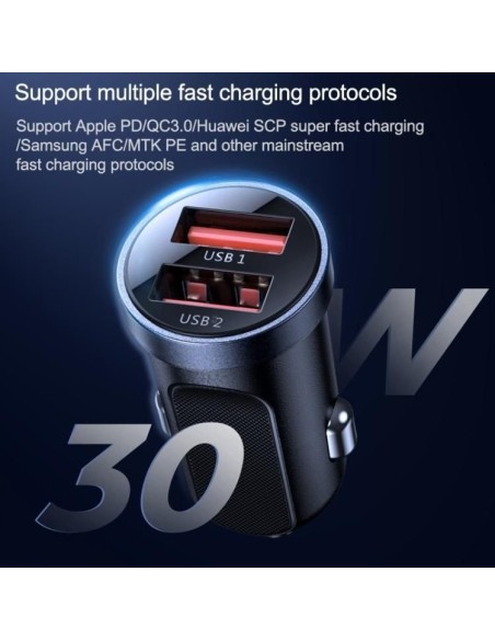 Mini greitas automobilinis įkroviklis 2x USB 30W QC SCP PD AFC juodas
 
Mini greitas automobilinis įkroviklis 2x USB 30W QC SCP PD AFC juodas