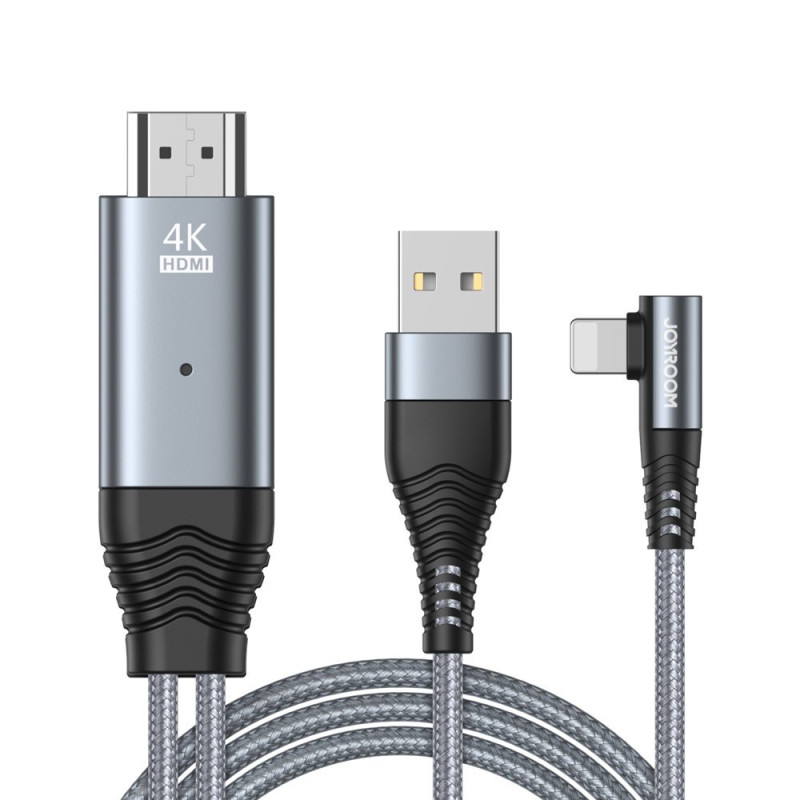 
Adapteris iPhone iš Lightning į HDMI 4K USB pilka
