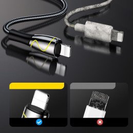 
Mermaid serijos iPhone USB - Lightning kabelis 2.4A 1.2m juodas
