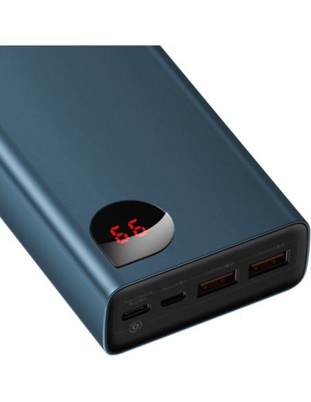 Adaman Power Bank 2x USB 1x USB-C 1x microUSB 20000mAh 65W Quick Charge mėlyna Adaman Power Bank 2x USB 1x USB-C 1x microUSB 20000mAh 65W Quick Charge mėlyna