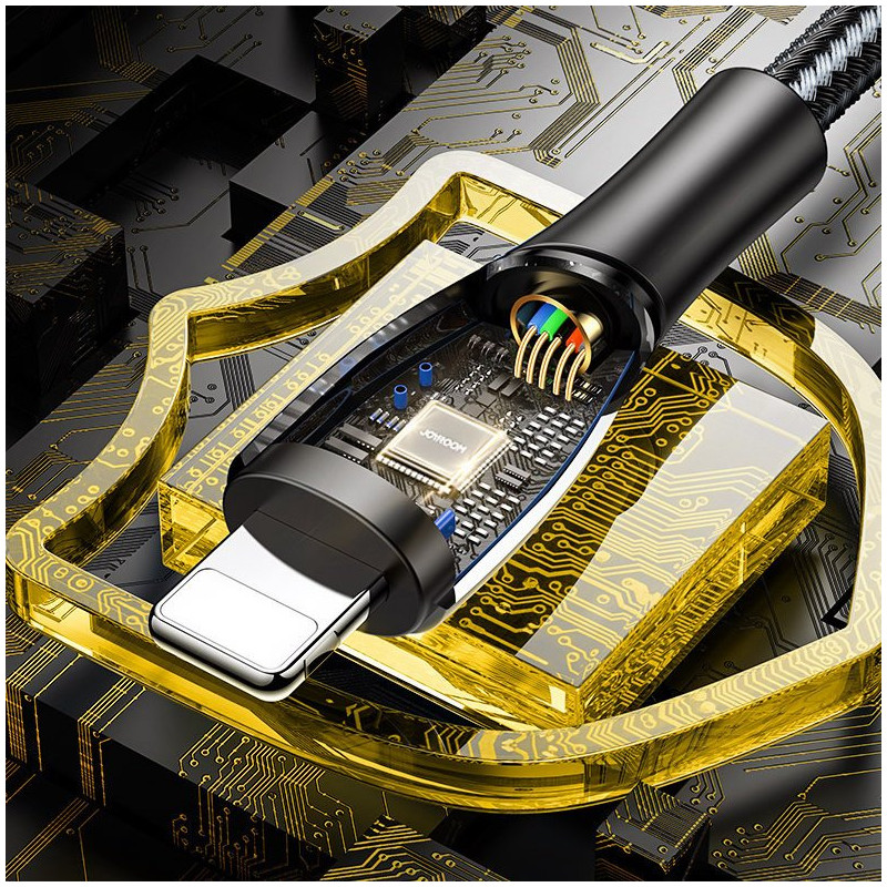 Mermaid serijos kabelis USB - USB-C 3A 2m juodas