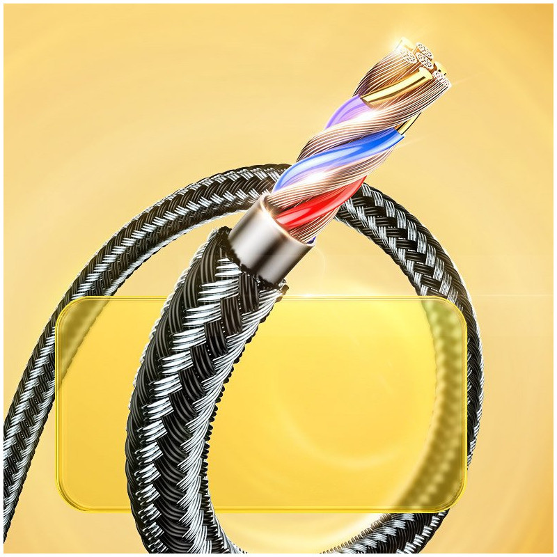 Mermaid serijos kabelis USB - USB-C 3A 2m juodas