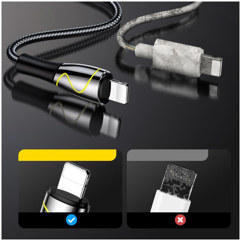 Mermaid serijos kabelis USB - USB-C 3A 2m juodas