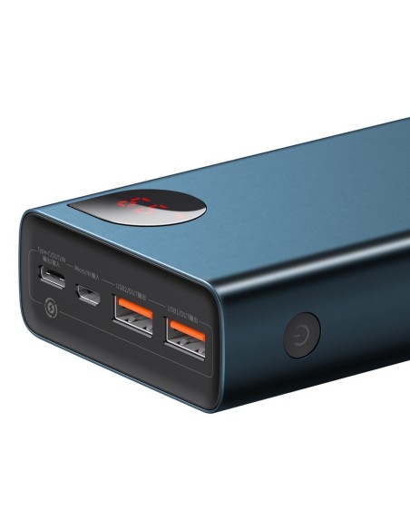 Adaman Power Bank 2x USB 1x USB-C 1x microUSB 20000mAh 65W Quick Charge mėlyna Adaman Power Bank 2x USB 1x USB-C 1x microUSB 20000mAh 65W Quick Charge mėlyna