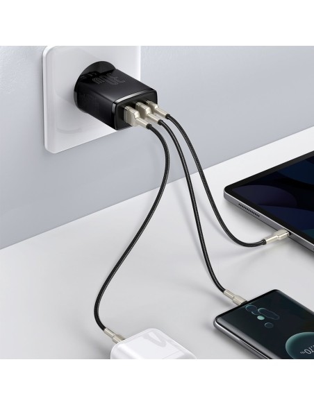 Kompaktiškas greitas sieninis įkroviklis 2x USB USB-C 30W 3A PD QC juodas
 
Kompaktiškas greitas sieninis įkroviklis 2x USB USB-C 30W 3A PD QC juodas