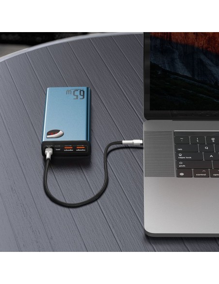 Adaman Power Bank 2x USB 1x USB-C 1x microUSB 20000mAh 65W Quick Charge mėlyna Adaman Power Bank 2x USB 1x USB-C 1x microUSB 20000mAh 65W Quick Charge mėlyna