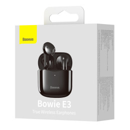 
E3 Wireless Bluetooth 5.0 TWS ausinės, atsparios vandeniui IP64 juodos spalvos
