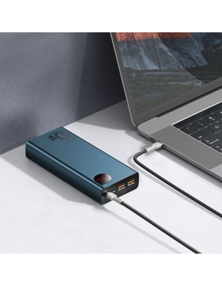 Adaman Power Bank 2x USB 1x USB-C 1x microUSB 20000mAh 65W Quick Charge mėlyna Adaman Power Bank 2x USB 1x USB-C 1x microUSB 20000mAh 65W Quick Charge mėlyna