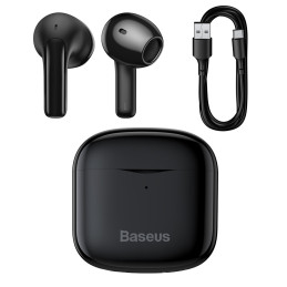 
E3 Wireless Bluetooth 5.0 TWS ausinės, atsparios vandeniui IP64 juodos spalvos
