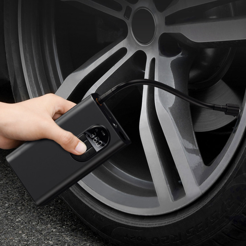 Mini autokompresorius, padangų siurblys su 2500mAh 54W baterija, juodas