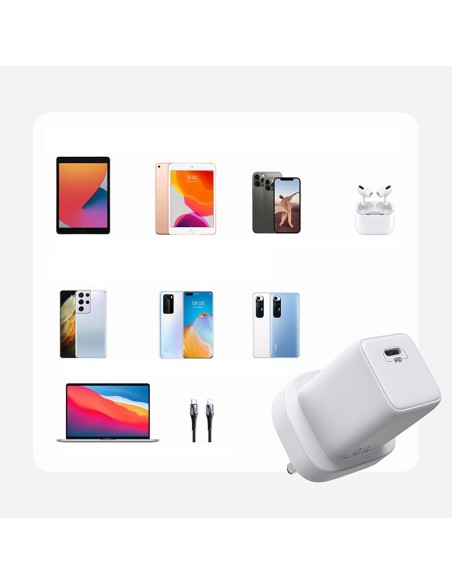 Sieninis telefono įkroviklis USB-C USB 30W PD QC 4.5A Anglų UK Kištukas Baltas
 
Sieninis telefono įkroviklis USB-C USB 30W PD QC 4.5A Anglų UK Kištukas Baltas