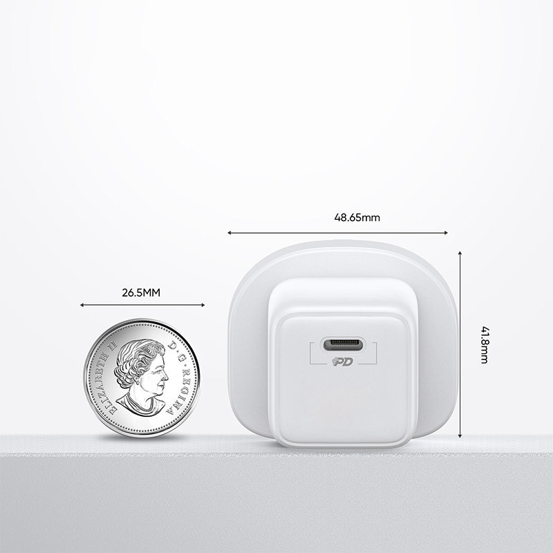 Sieninis telefono įkroviklis USB-C USB 30W PD QC 4.5A Anglų UK Kištukas Baltas